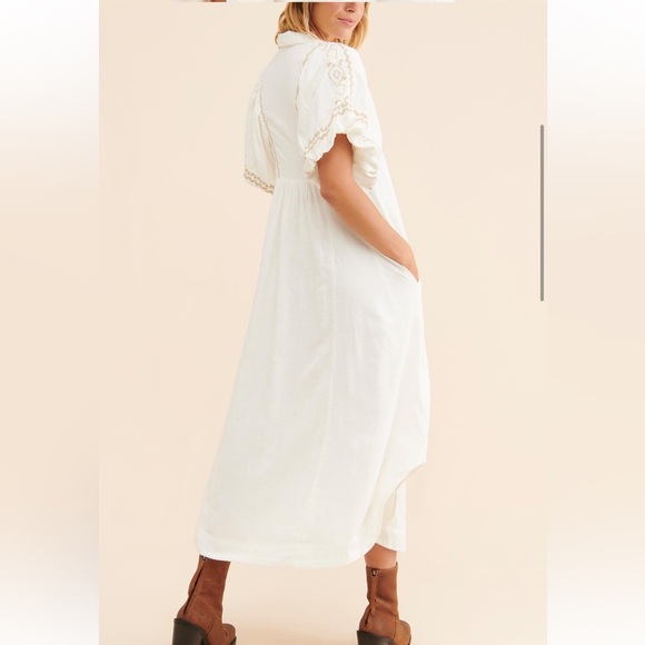 Free people Samantha Shirtdress in Ivory Combo - Picture 3 of 7